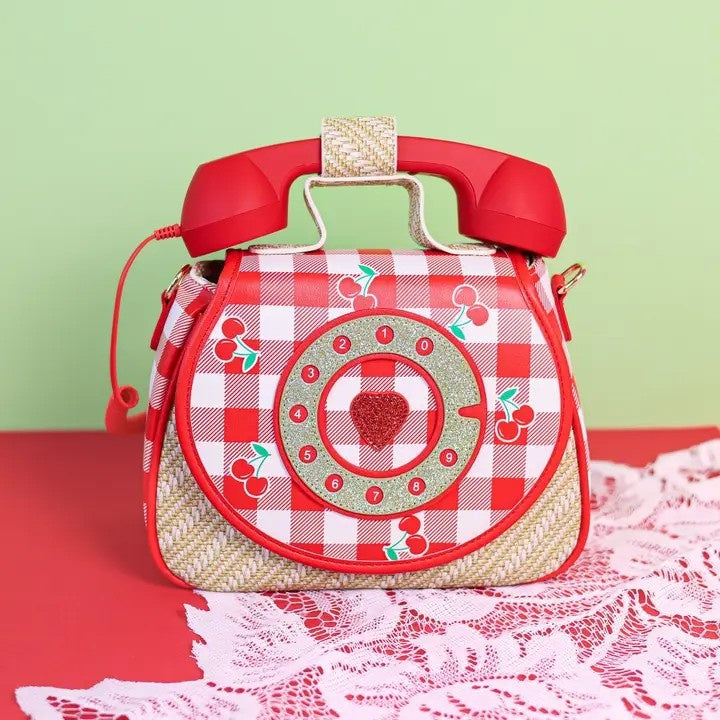 Ring Ring Red Cherry Purse