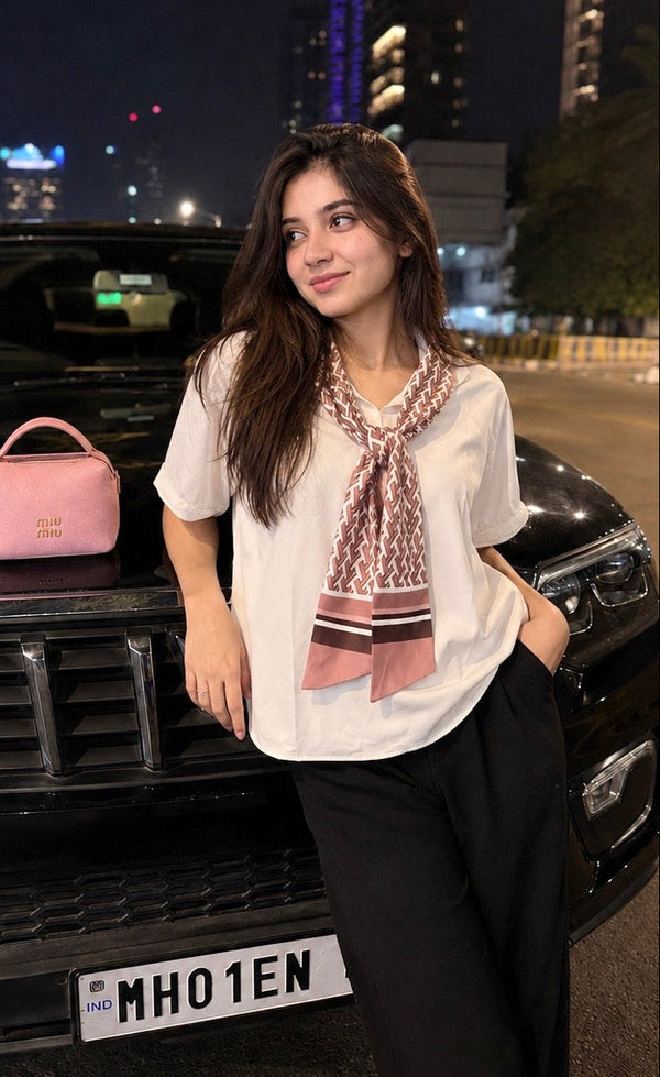 Oversized Korean Style Shirt Warm White