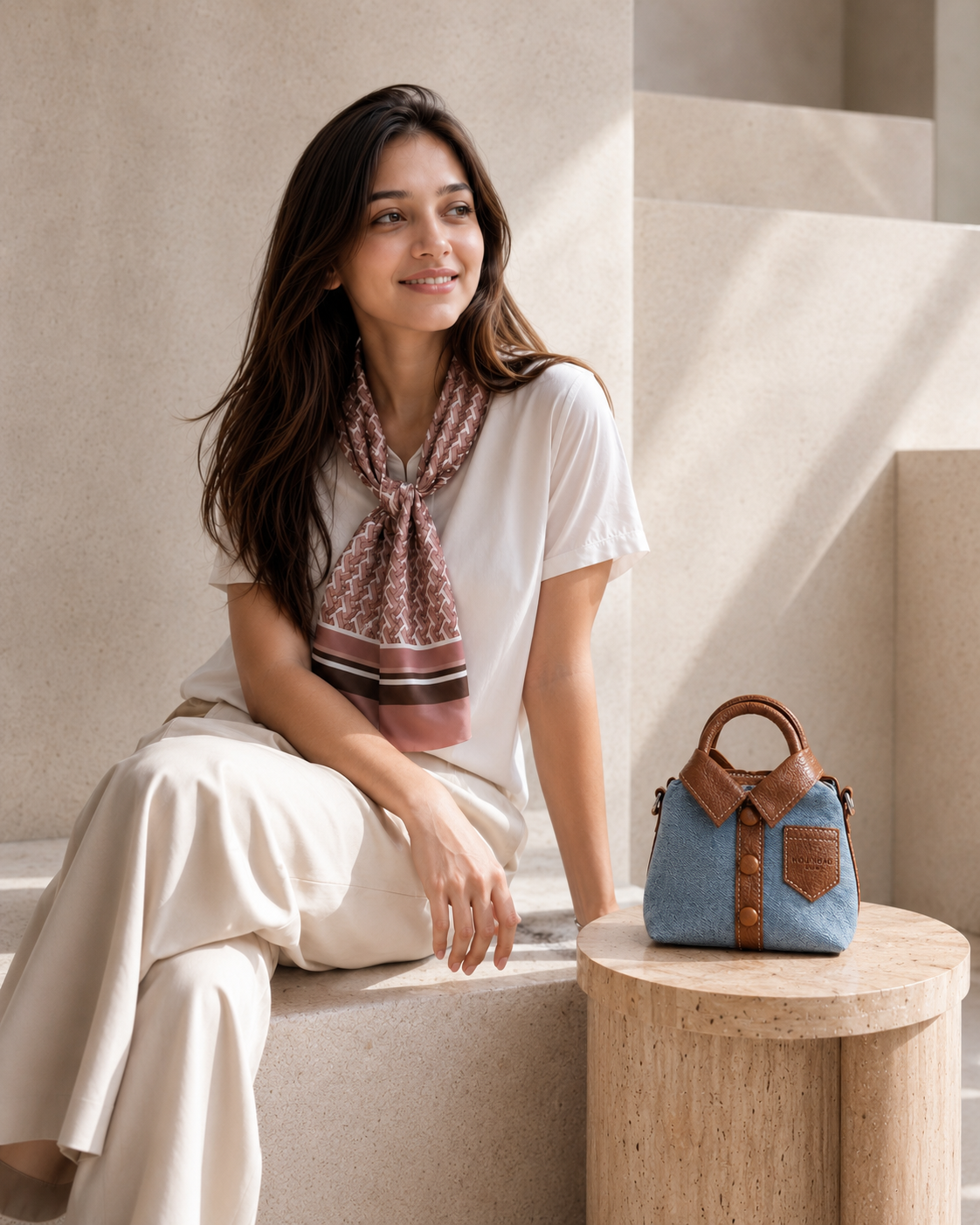Shirt Style Mini Bag Blue