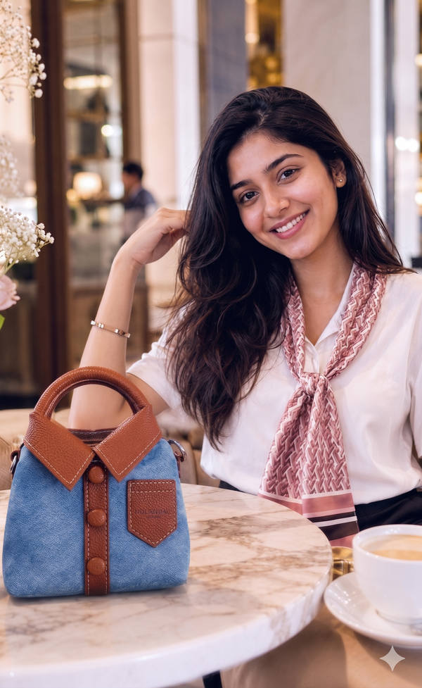 Shirt Style Mini Bag Blue