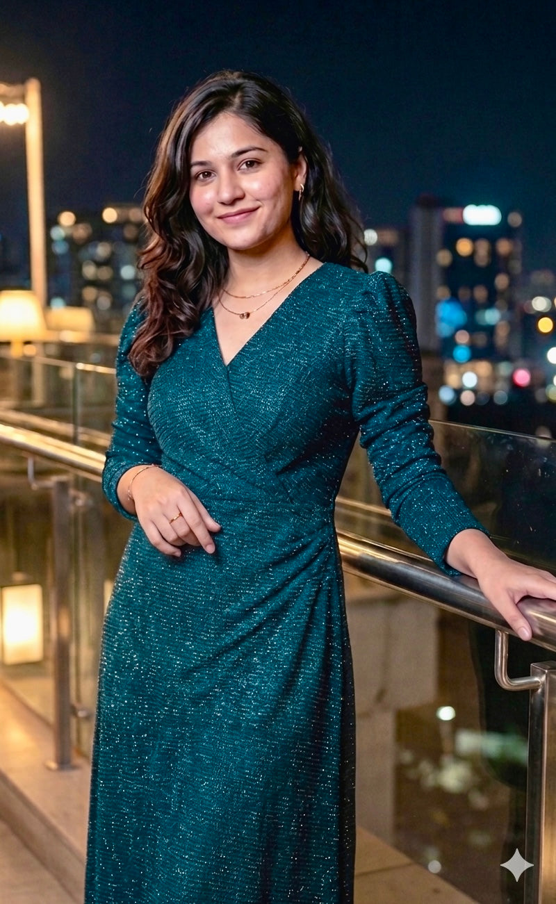 One Piece Evening Gown Greenish Blue