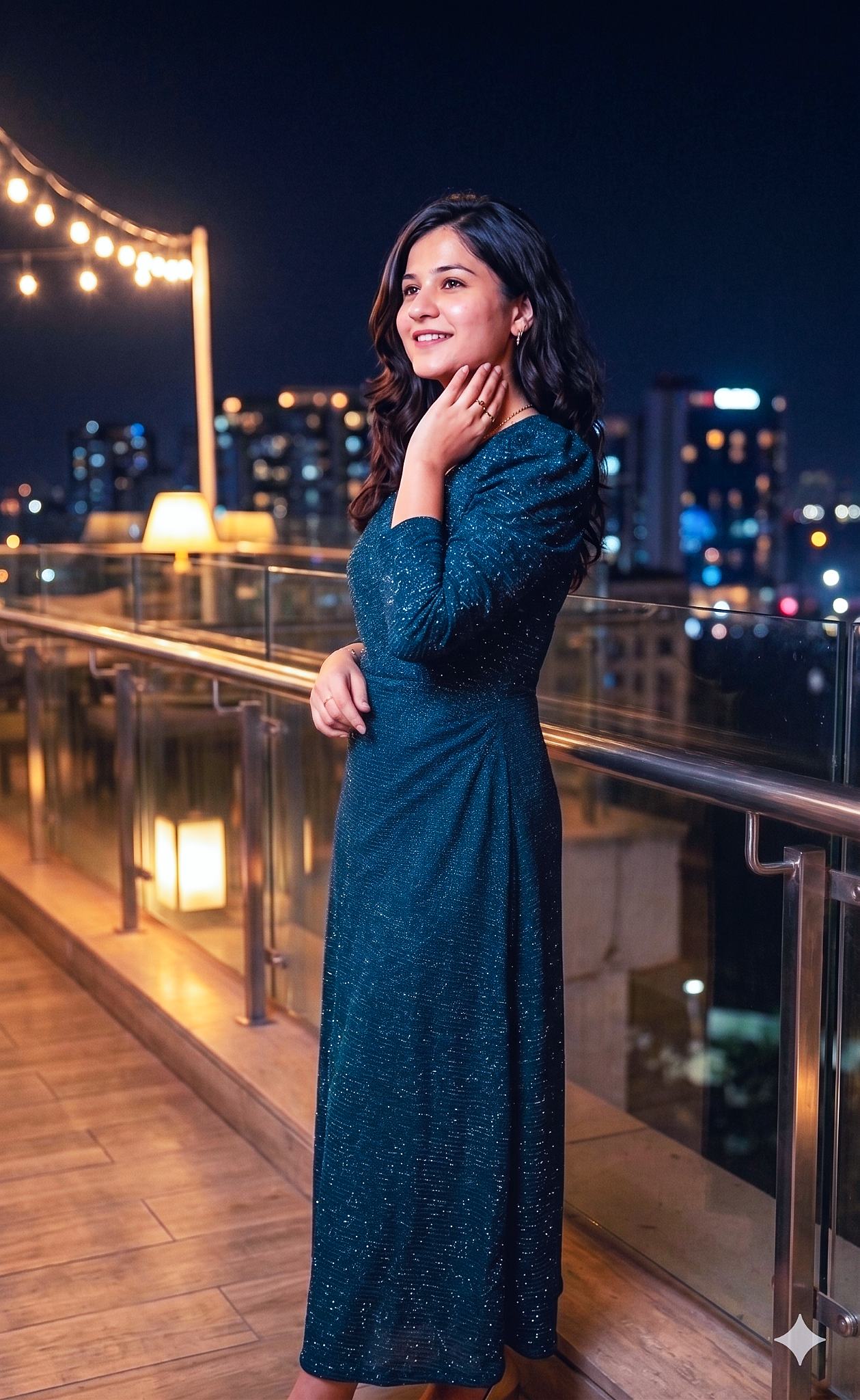 One Piece Evening Gown Greenish Blue