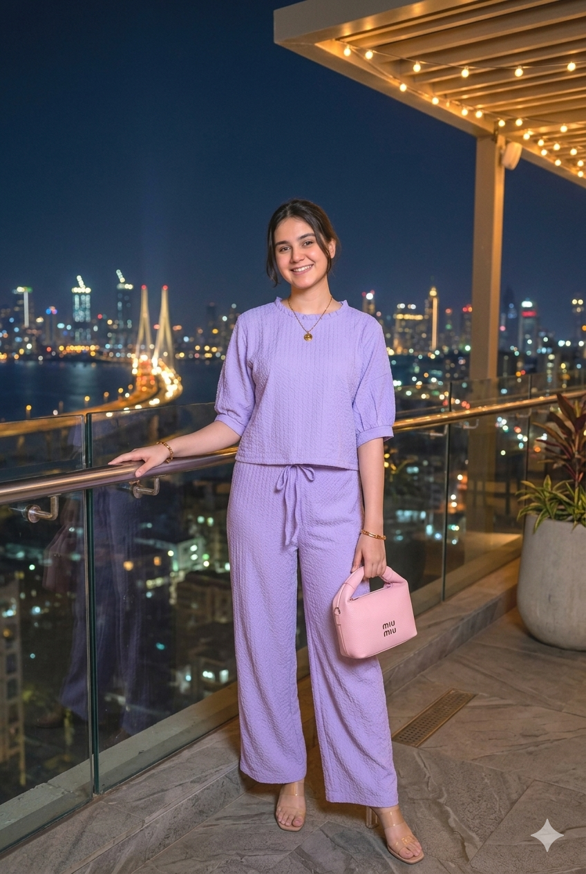 Summer Co-ord Set Violet Purple